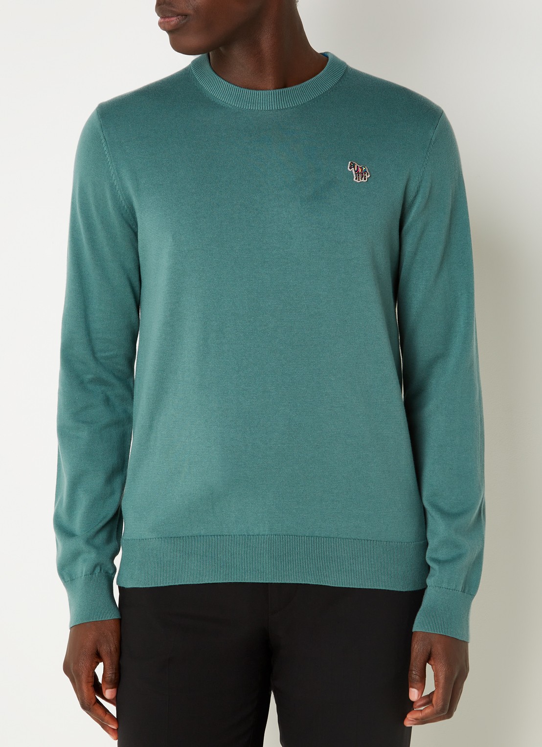 PS Paul Smith Sweater van  katoen met logoborduring - detail 2 groen