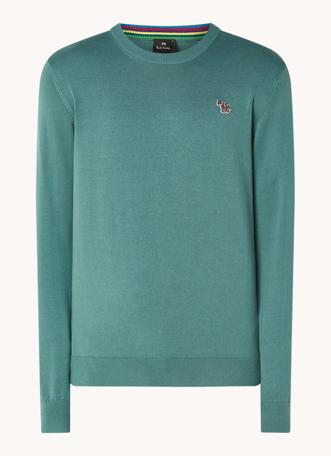 PS Paul Smith Sweater van  katoen met logoborduring - voorkant 4 groen