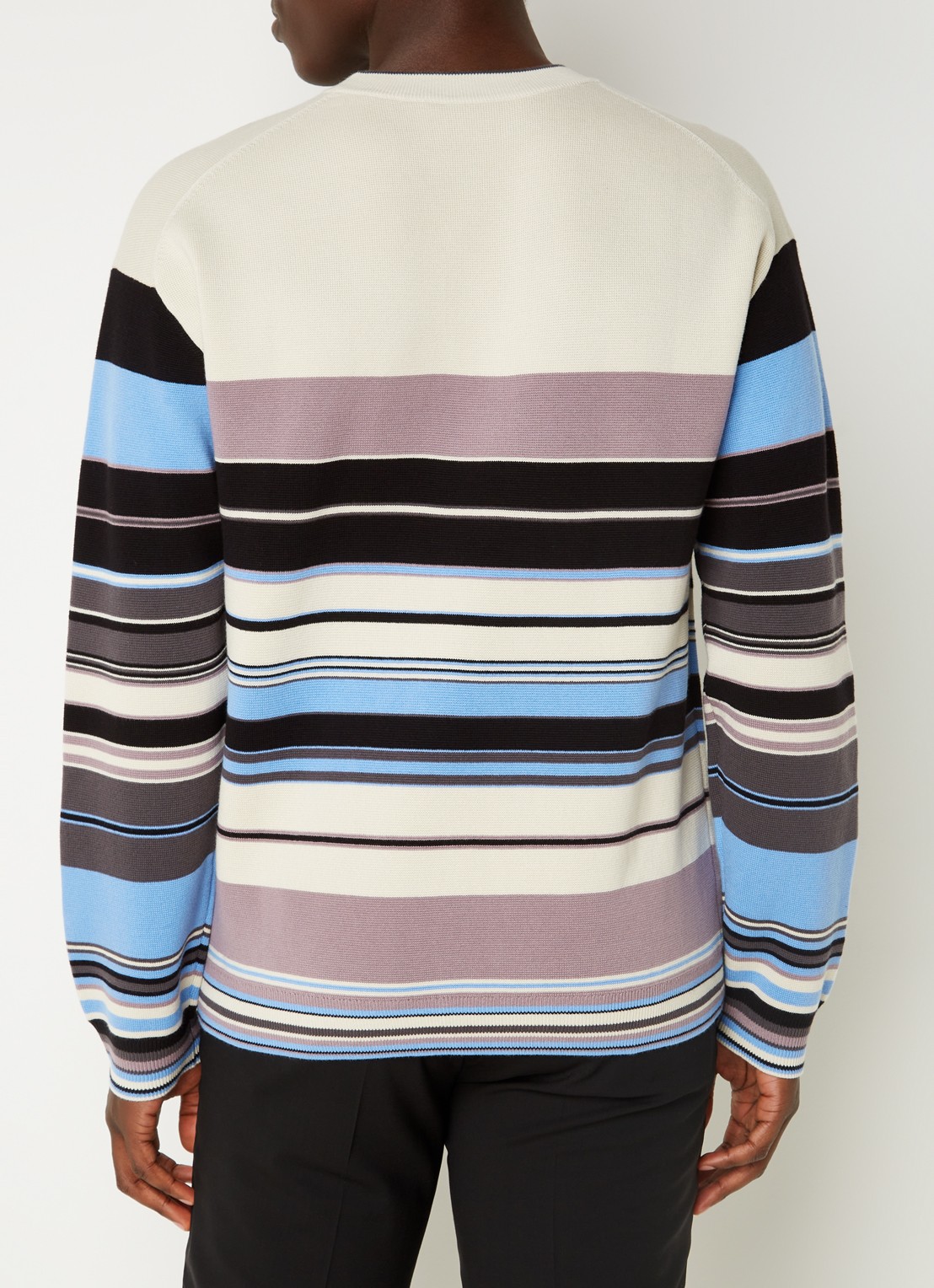 PS Paul Smith Sweater van  katoen met streepprint - achterkant 3 donkerbeige