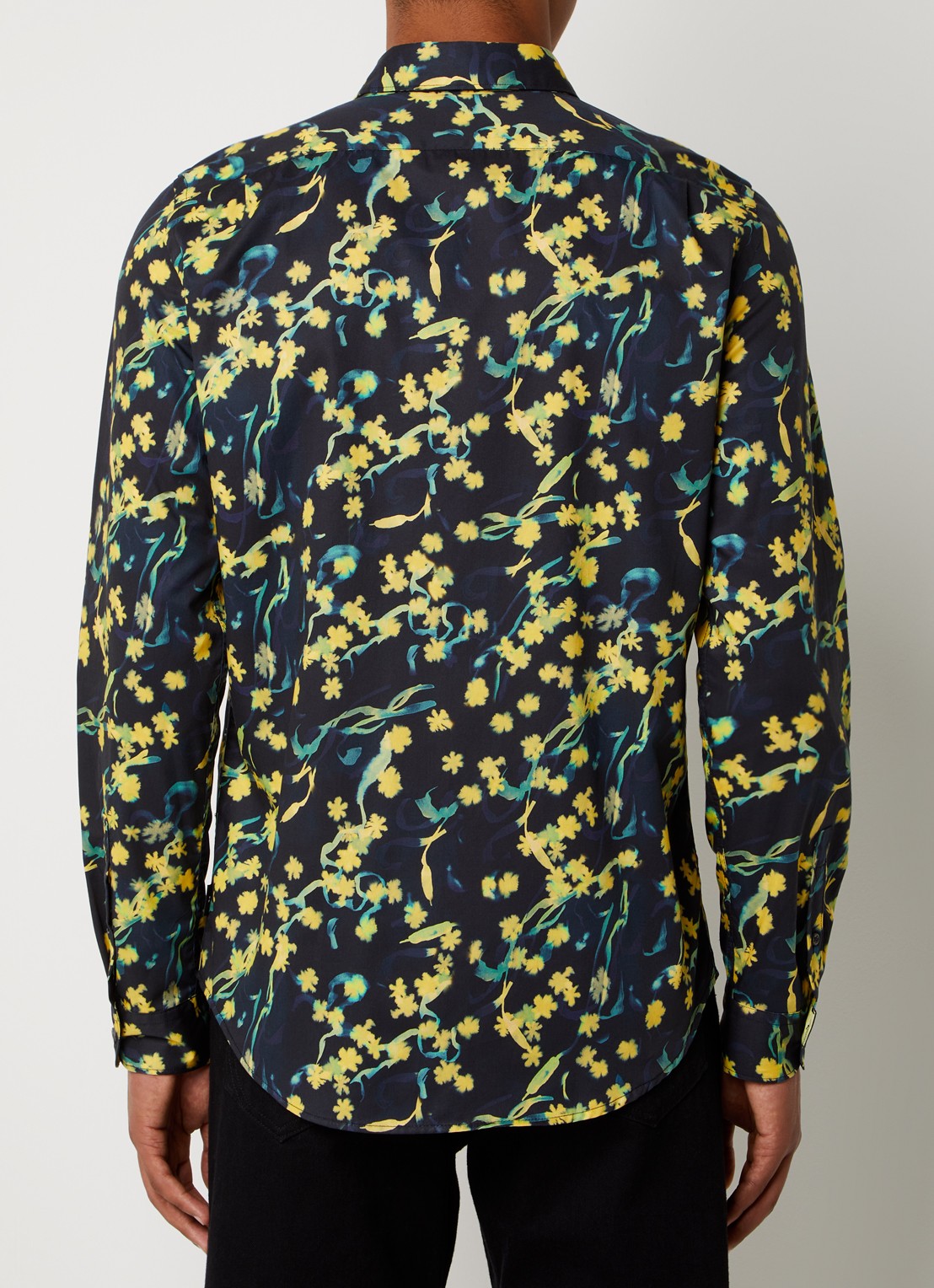PS Paul Smith Tailored fit overhemd met print - achterkant neongeel