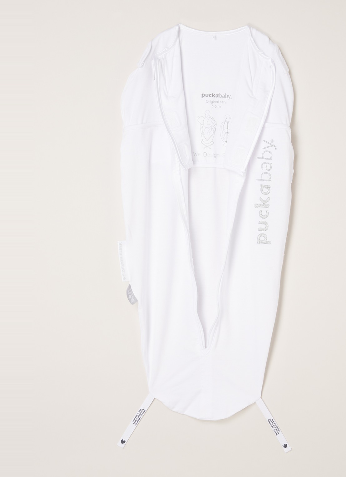 Puckababy Original mini slaapzak met print - voorkant 3 wit