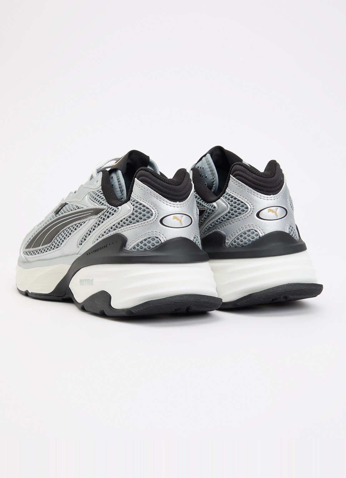 Puma Fade Nitro LS sneaker van mesh met metallic finish - achterkant 5 zilver