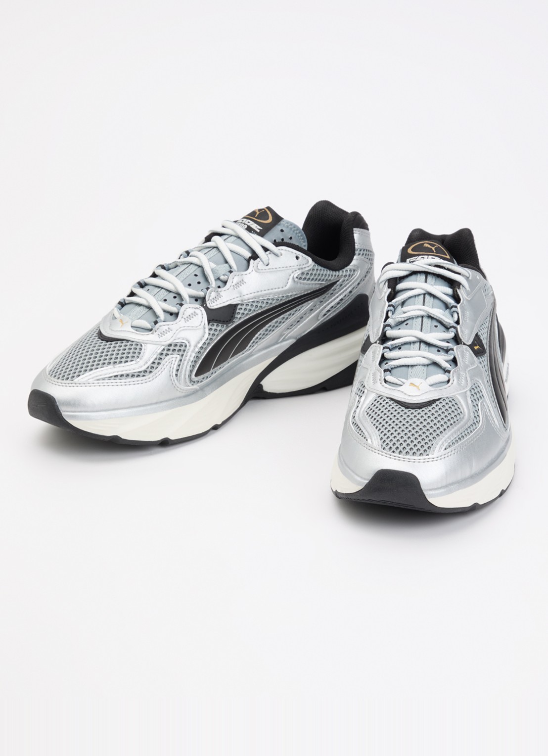 Puma Fade Nitro LS sneaker van mesh met metallic finish - detail zilver