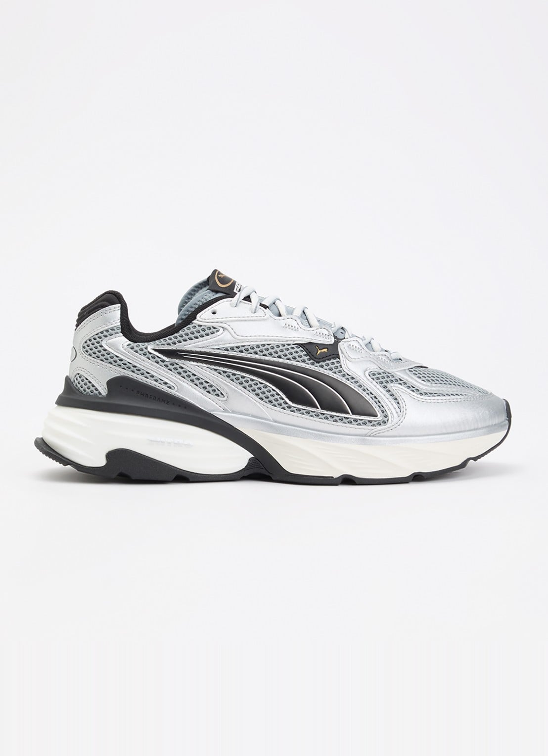 Puma Fade Nitro LS sneaker van mesh met metallic finish - voorkant 4 zilver