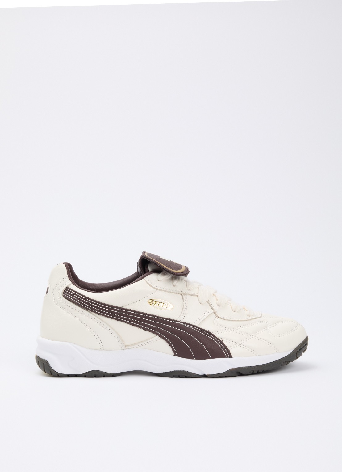 Puma King Indoor sneaker van leer - voorkant 2 creme