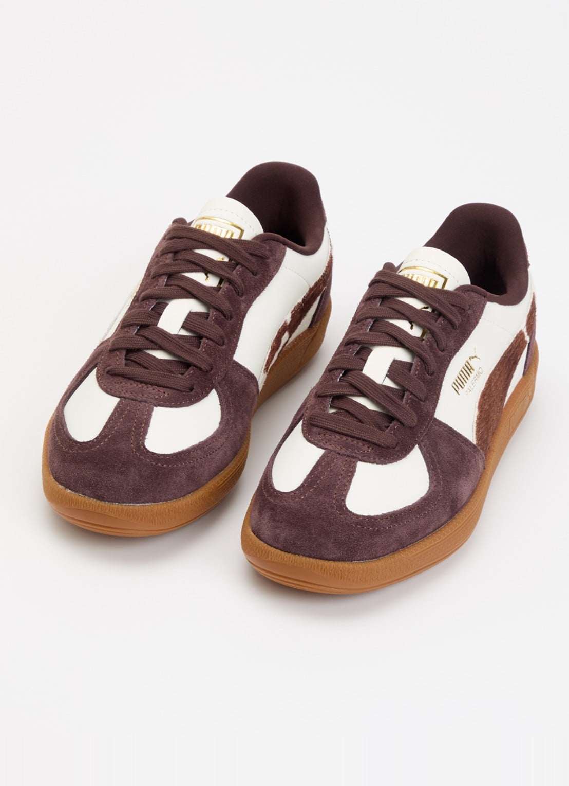 Puma Palermo Cow sneaker van leer met details van suède - detail 3 gebroken wit