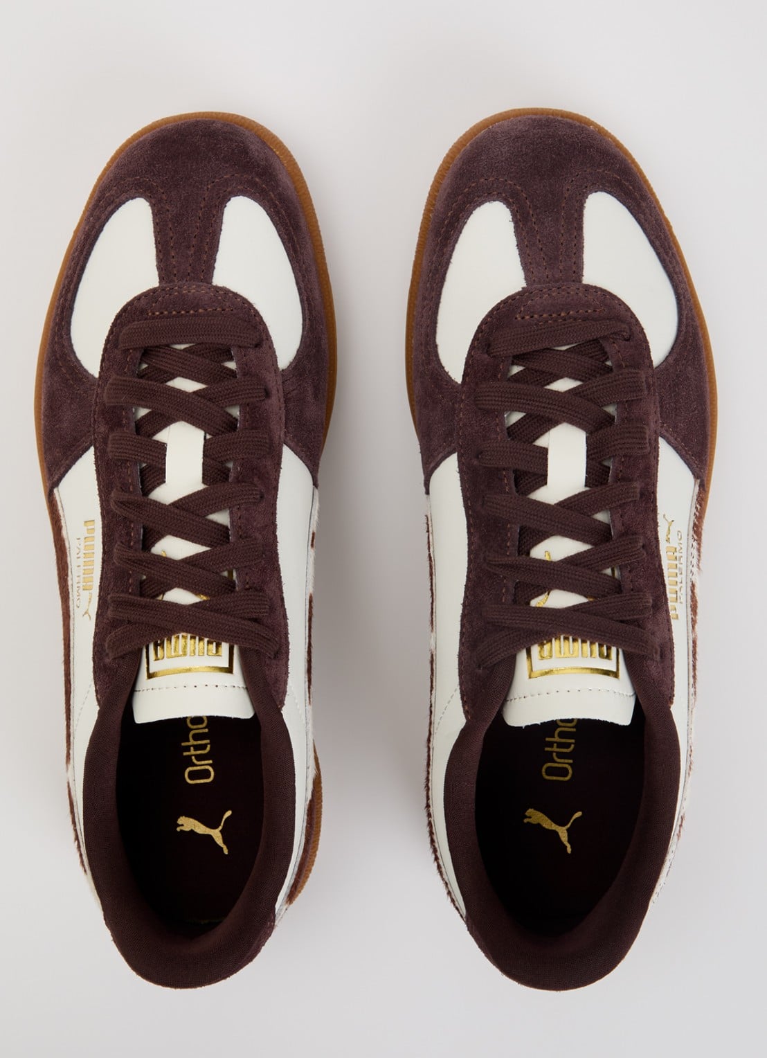 Puma Palermo Cow sneaker van leer met details van suède - detail 4 gebroken wit