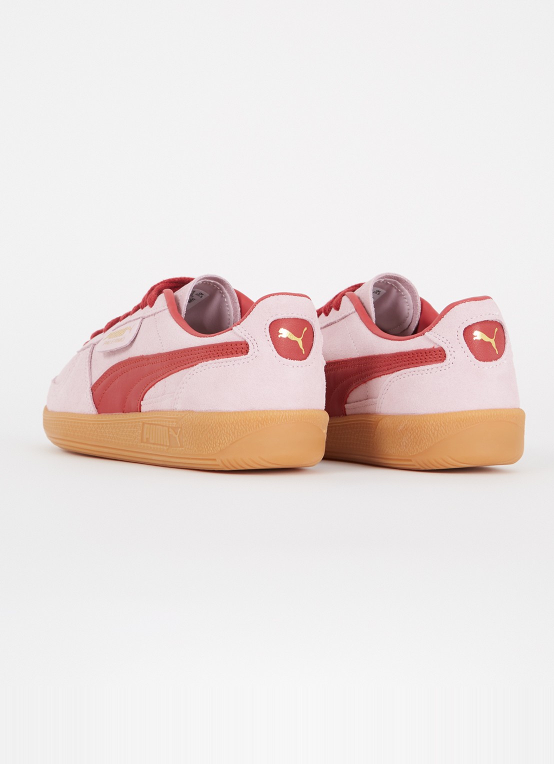 Puma Palermo sneaker van suède met leren details - achterkant lichtroze
