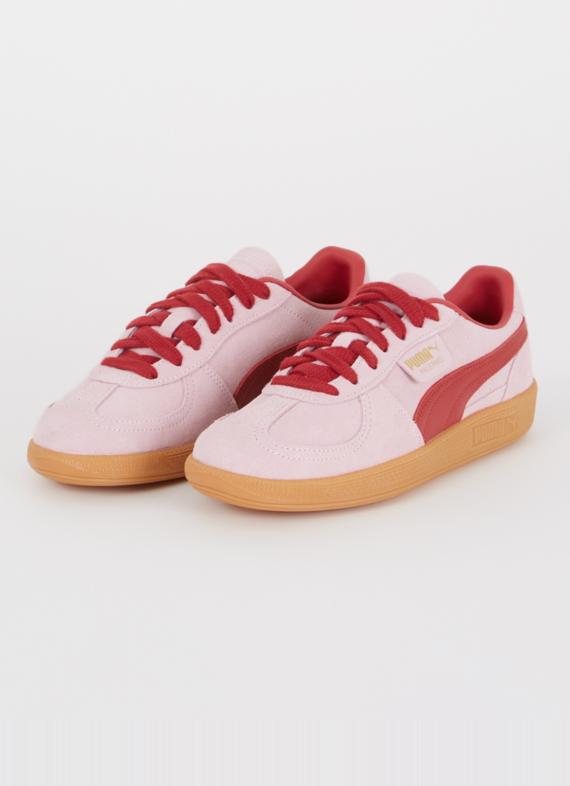 Puma Palermo sneaker van suède met leren details - detail 3 lichtroze