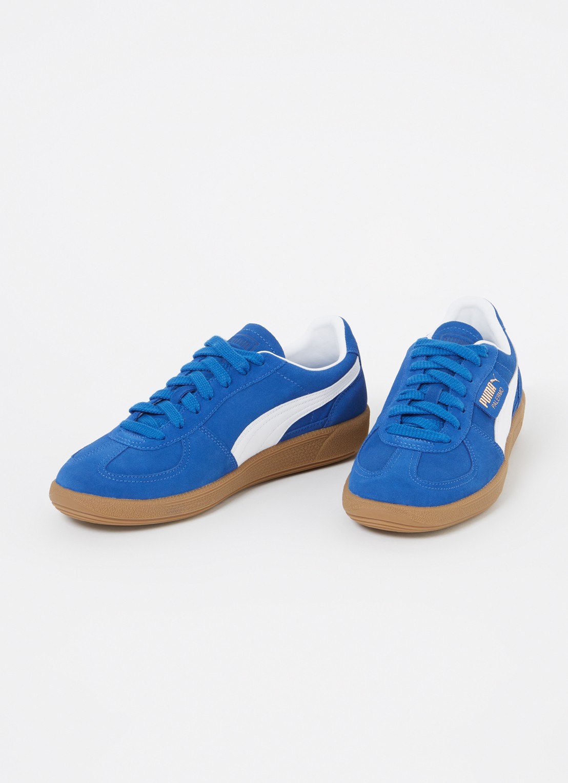 Puma Palermo sneaker van suède - detail 2 kobaltblauw