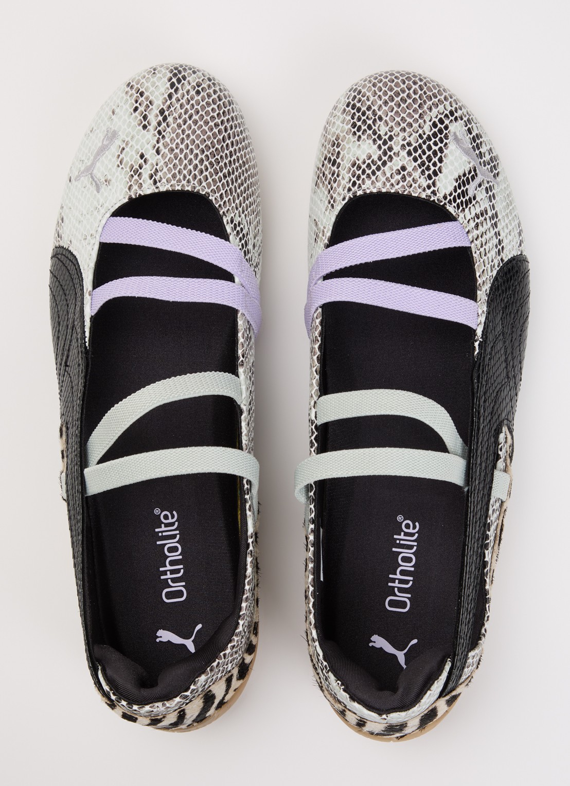 Puma Speedcat ballerina met slangenprint - detail 4 lichtgrijs