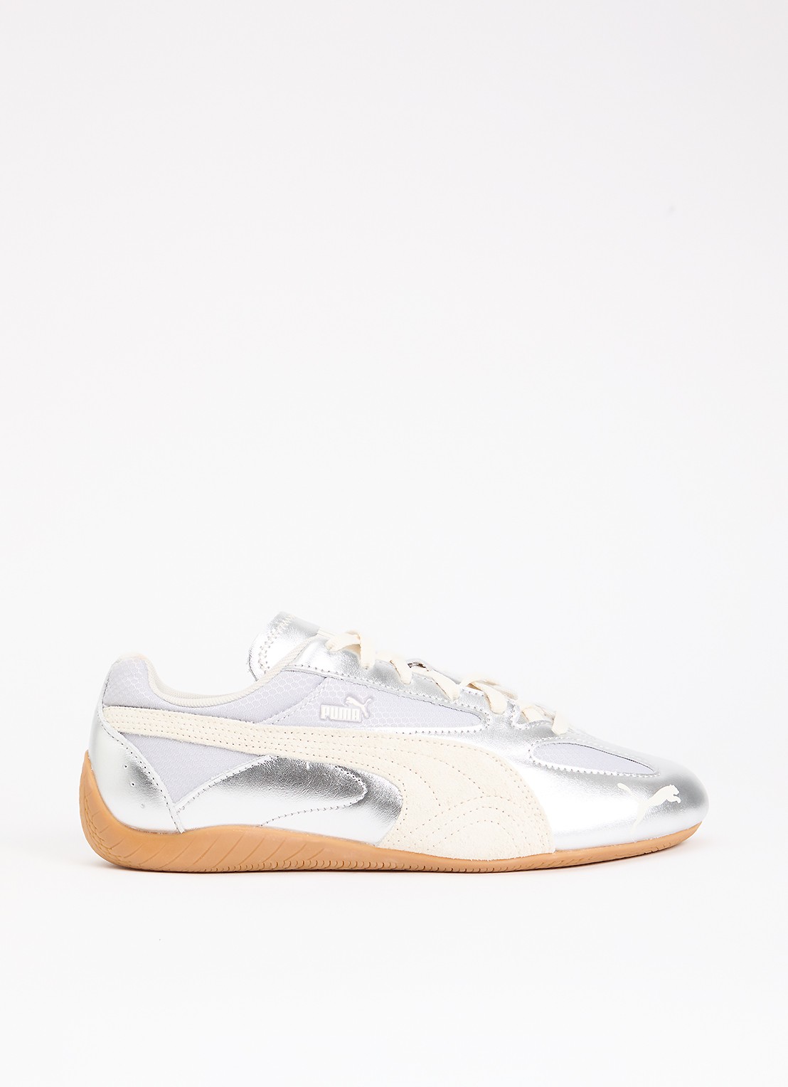Puma Speedcat Lou sneaker met metallix finish - voorkant 2 zilver