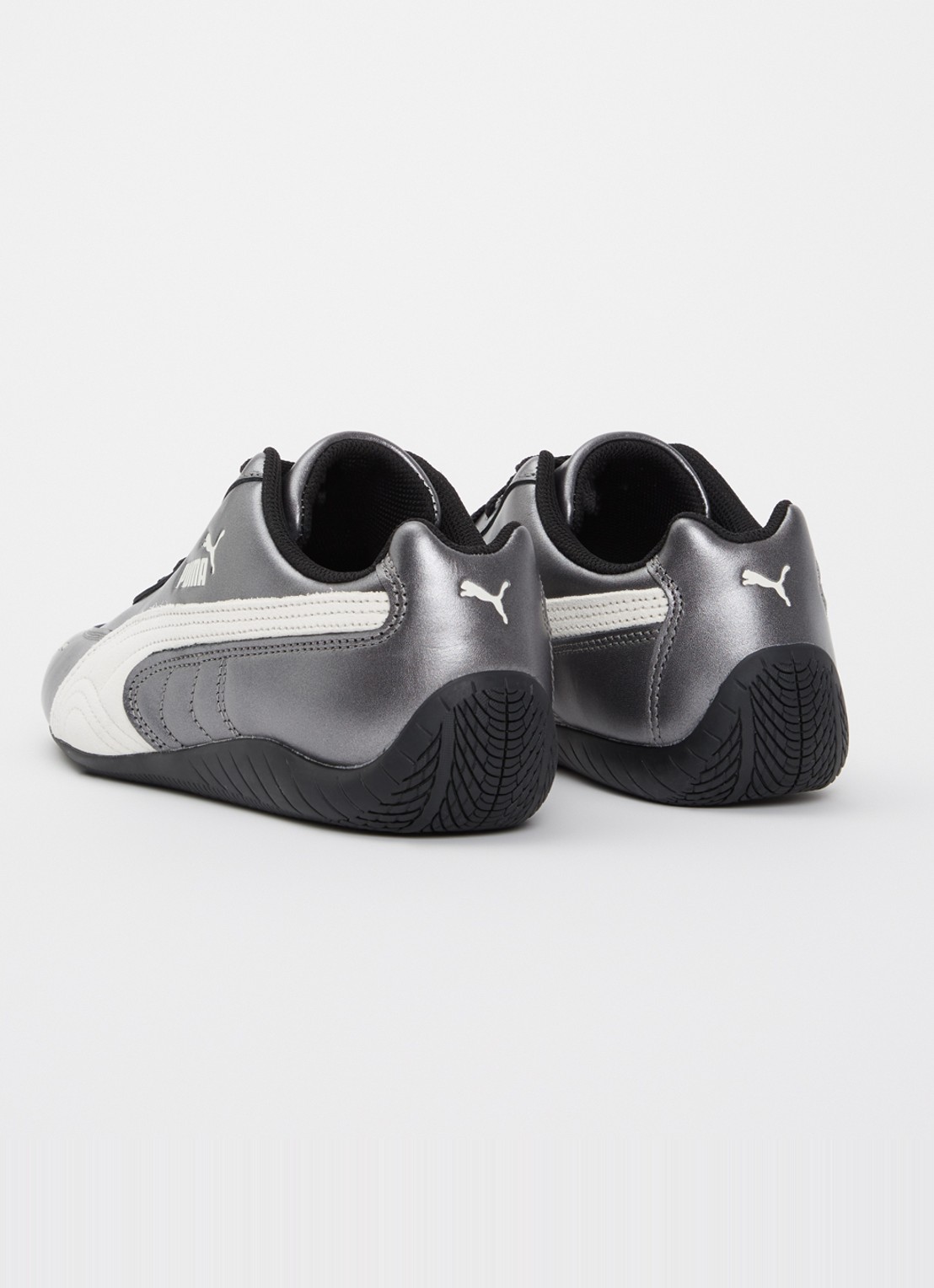Puma Speedcat sneaker van leer met metallic finish - achterkant 4 antraciet