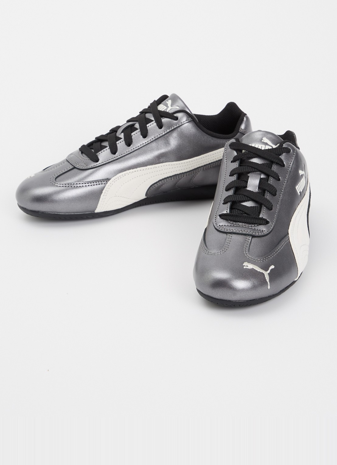 Puma Speedcat sneaker van leer met metallic finish - detail antraciet