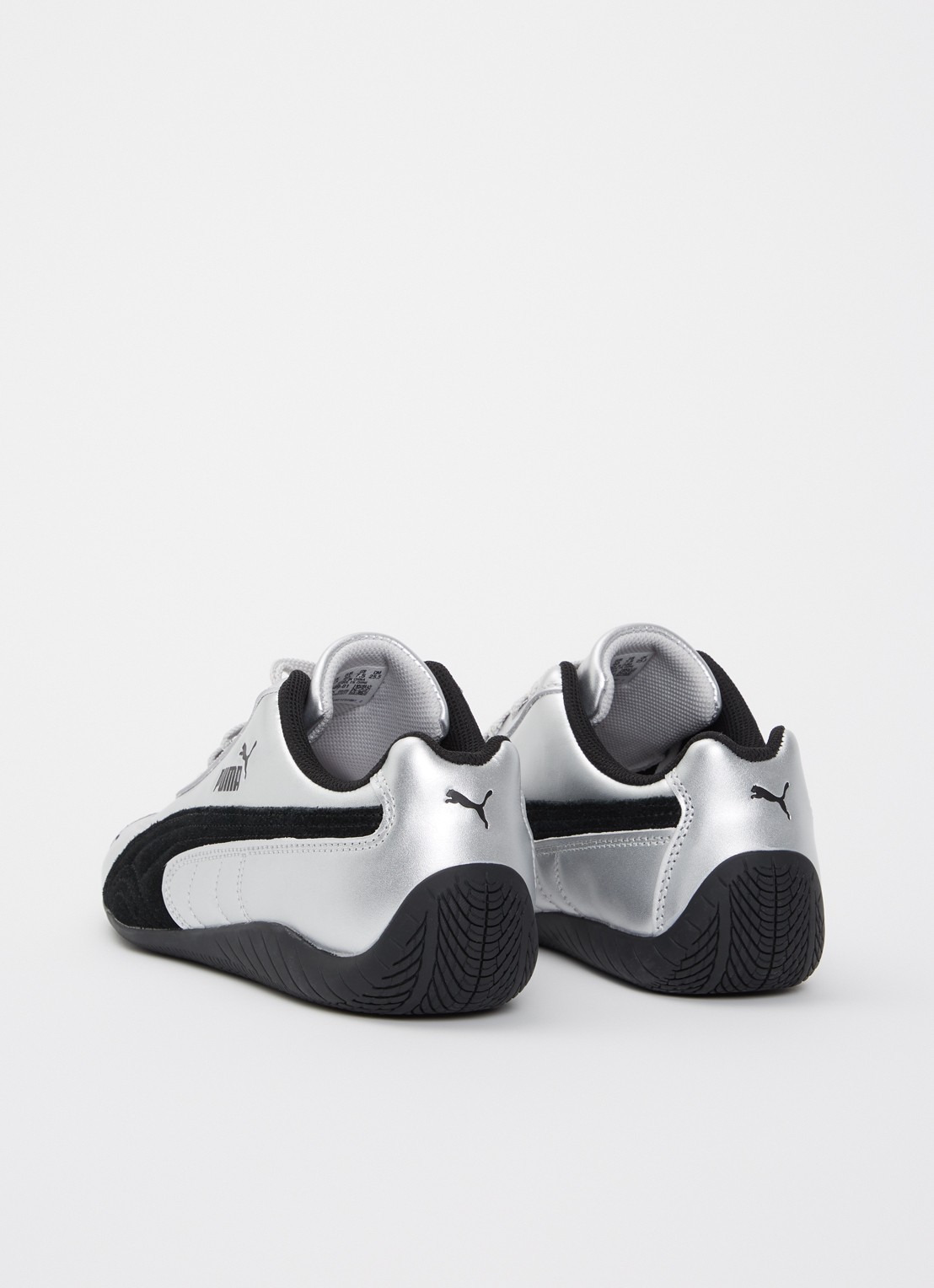 Puma Speedcat sneaker van leer met metallic finish - achterkant 2 zilver
