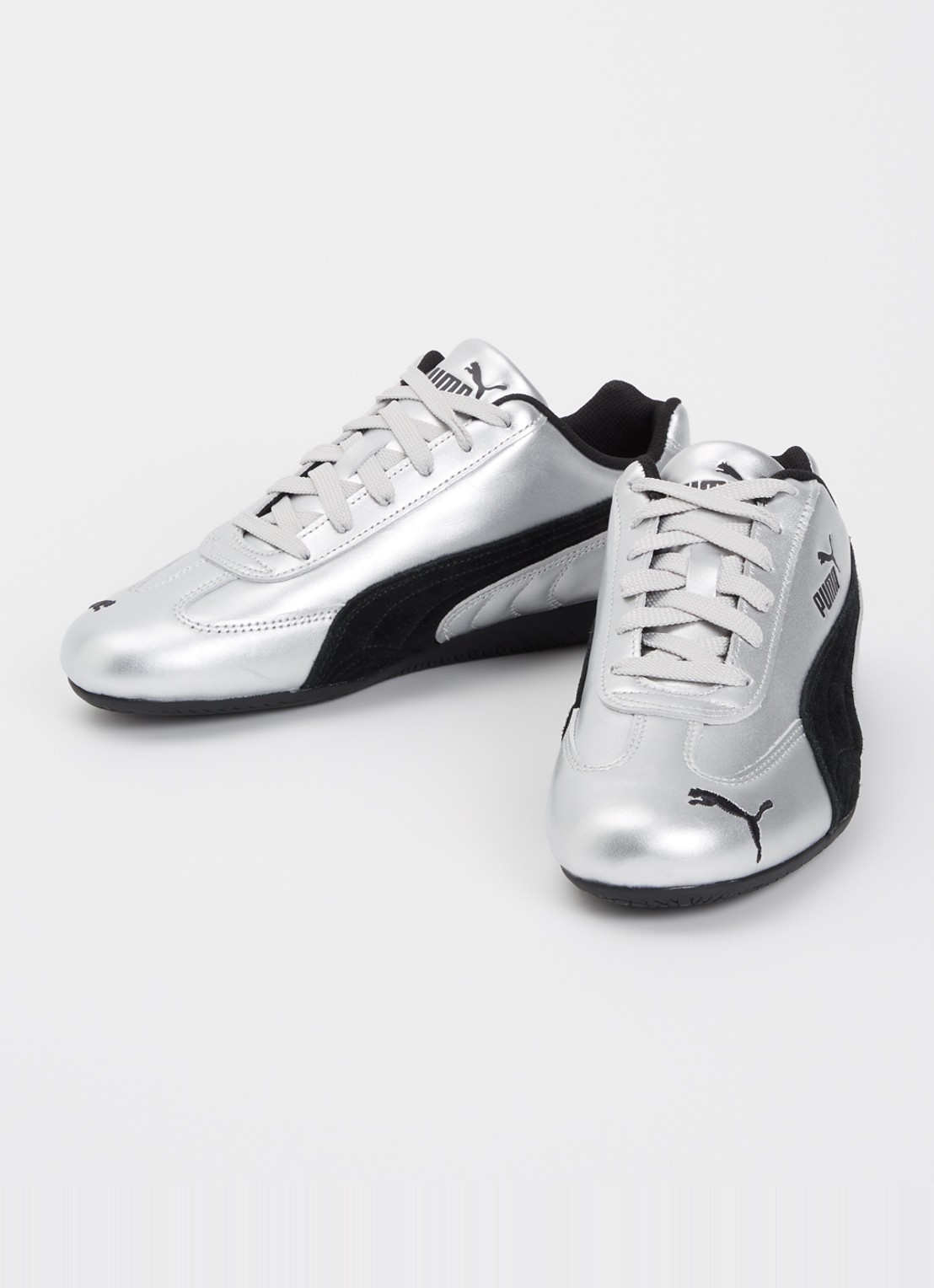Puma Speedcat sneaker van leer met metallic finish - detail 3 zilver