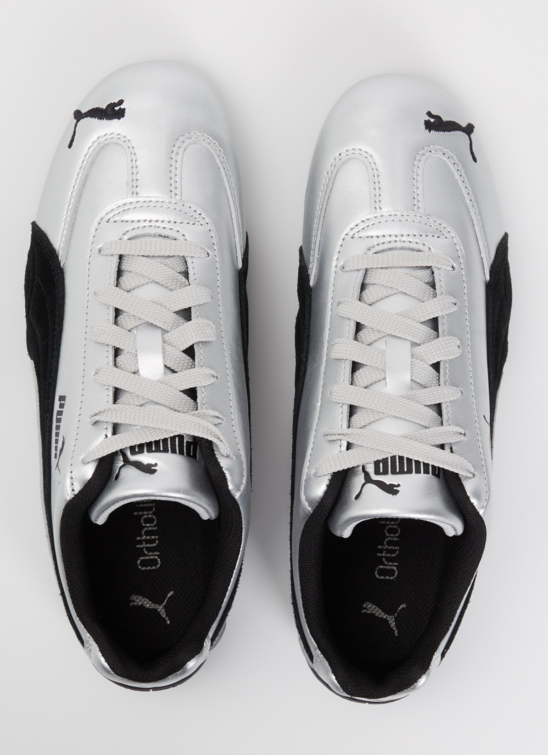 Puma Speedcat sneaker van leer met metallic finish - detail 4 zilver