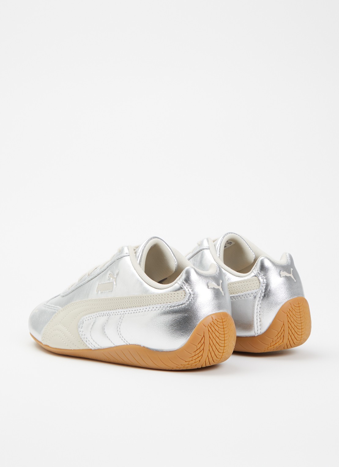 Puma Speedcat sneaker van leer met metallic finish - achterkant zilver