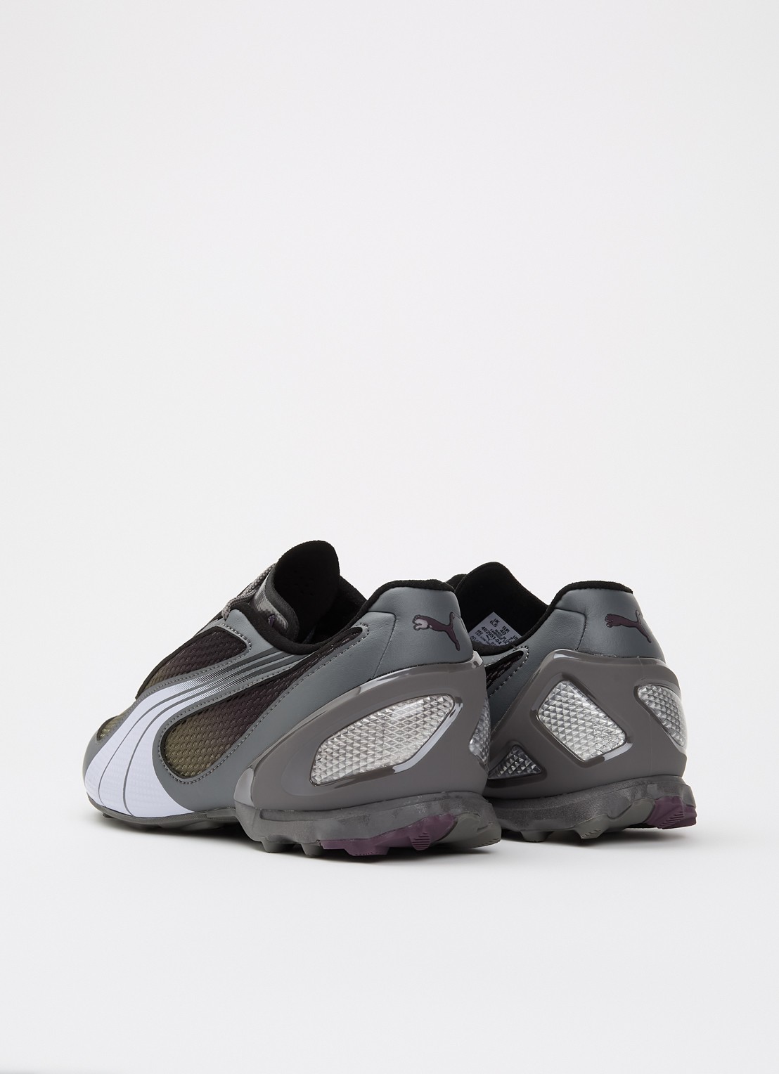 Puma V-S1 sneaker van leer met mesh details - achterkant 5 grijs