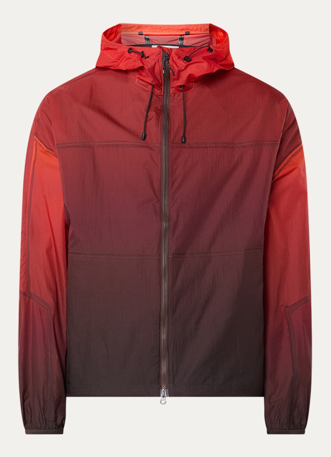 Purple Mountain Breeze jack met capuchon en dip-dye dessin - voorkant 3 rood