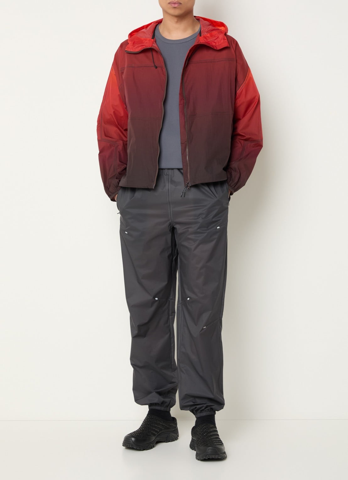 Purple Mountain Breeze jack met capuchon en dip-dye dessin - voorkant 4 rood