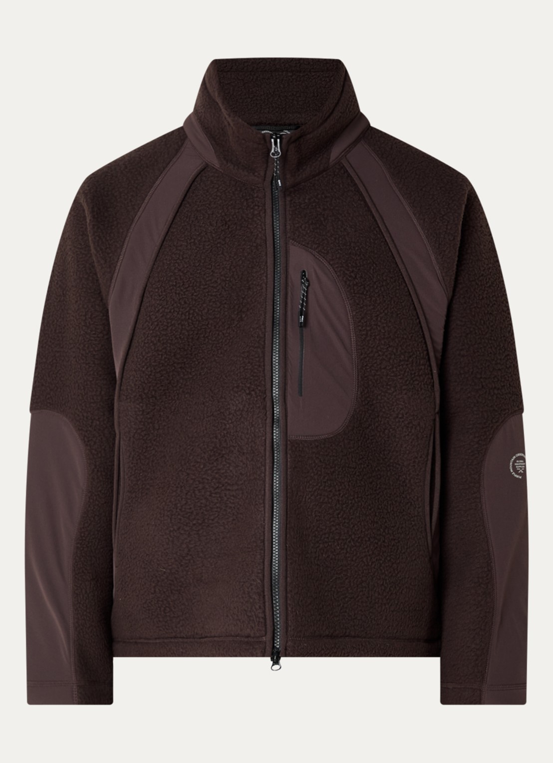 Purple Mountain Observatory Auriga jack van fleece met ritszak - voorkant donkerbruin