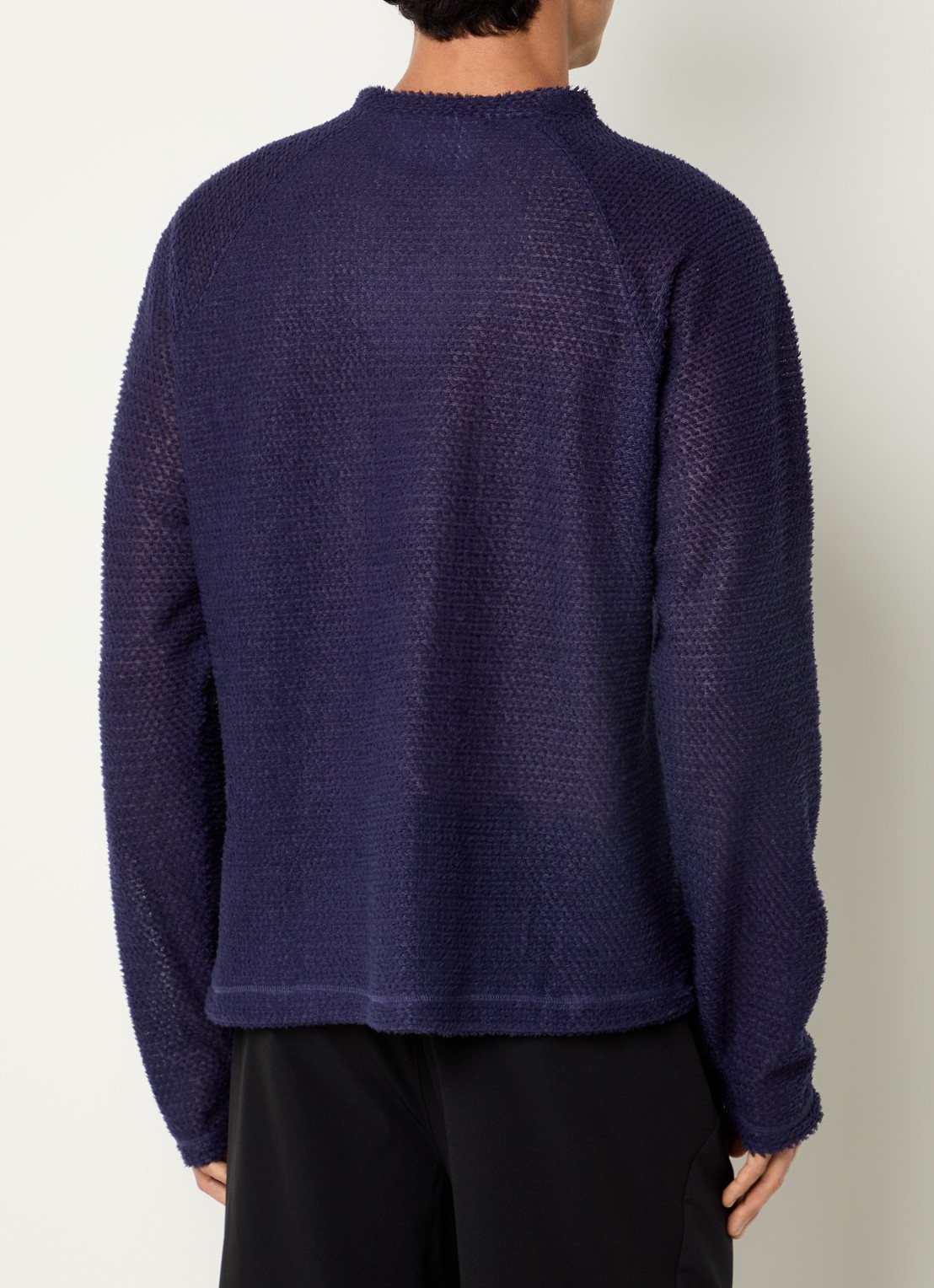 Purple Mountain Observatory Fijngebreide pullover met ronde hals - achterkant 4 royalblauw