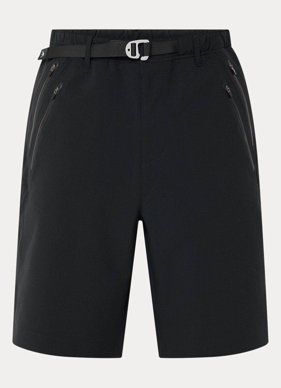 Purple Mountain Observatory Forest straight fit korte broek met ceintuur - voorkant 2 zwart