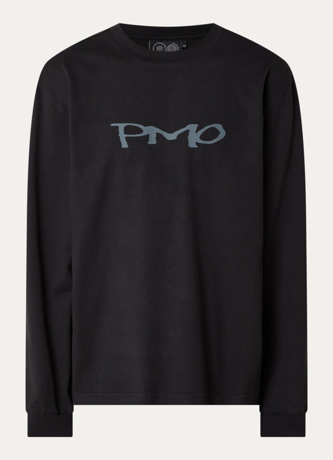 Purple Mountain Observatory Moons longsleeve met logo- en backprint - voorkant 2 zwart
