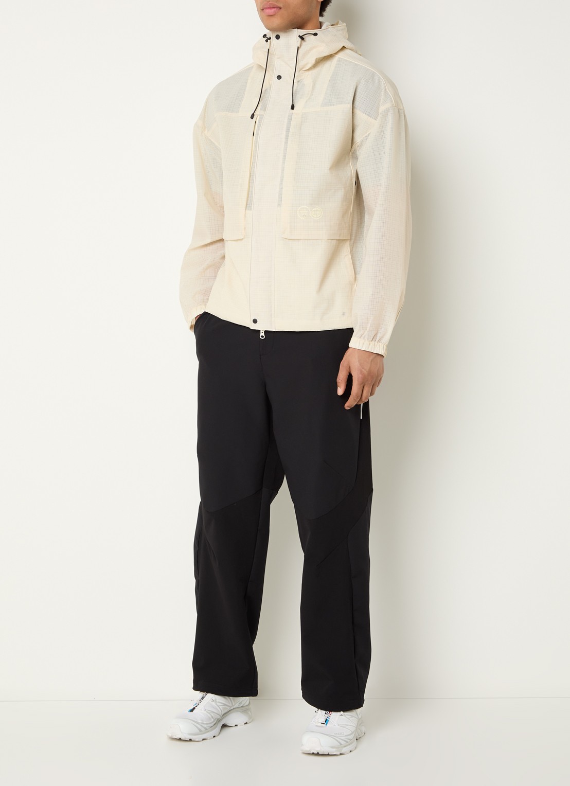 Purple Mountain Ridge jack met capuchon en ritszakken - voorkant 3 creme