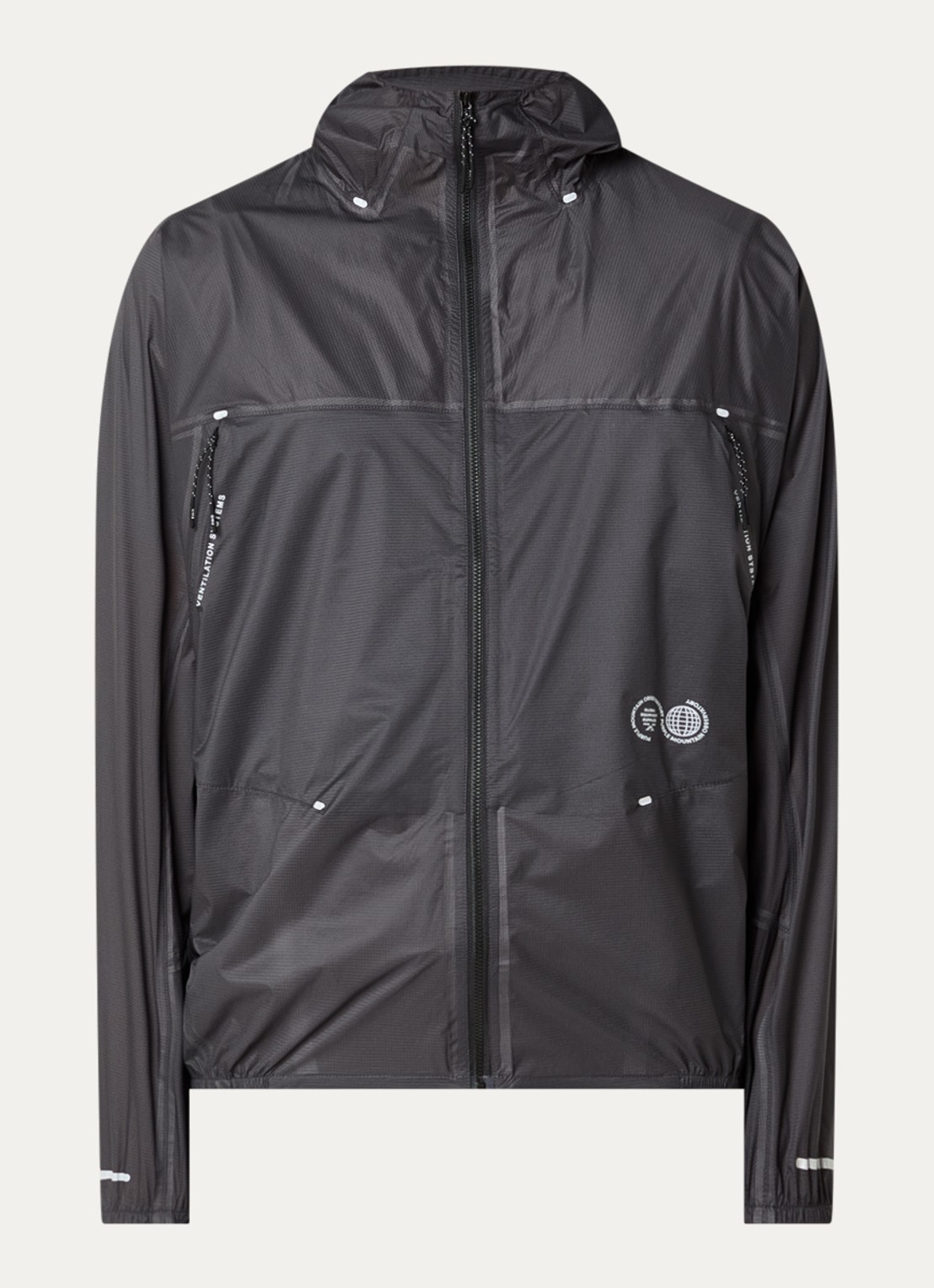 Purple Mountain Stinger jack met capuchon en ritszakken - voorkant 2 antraciet
