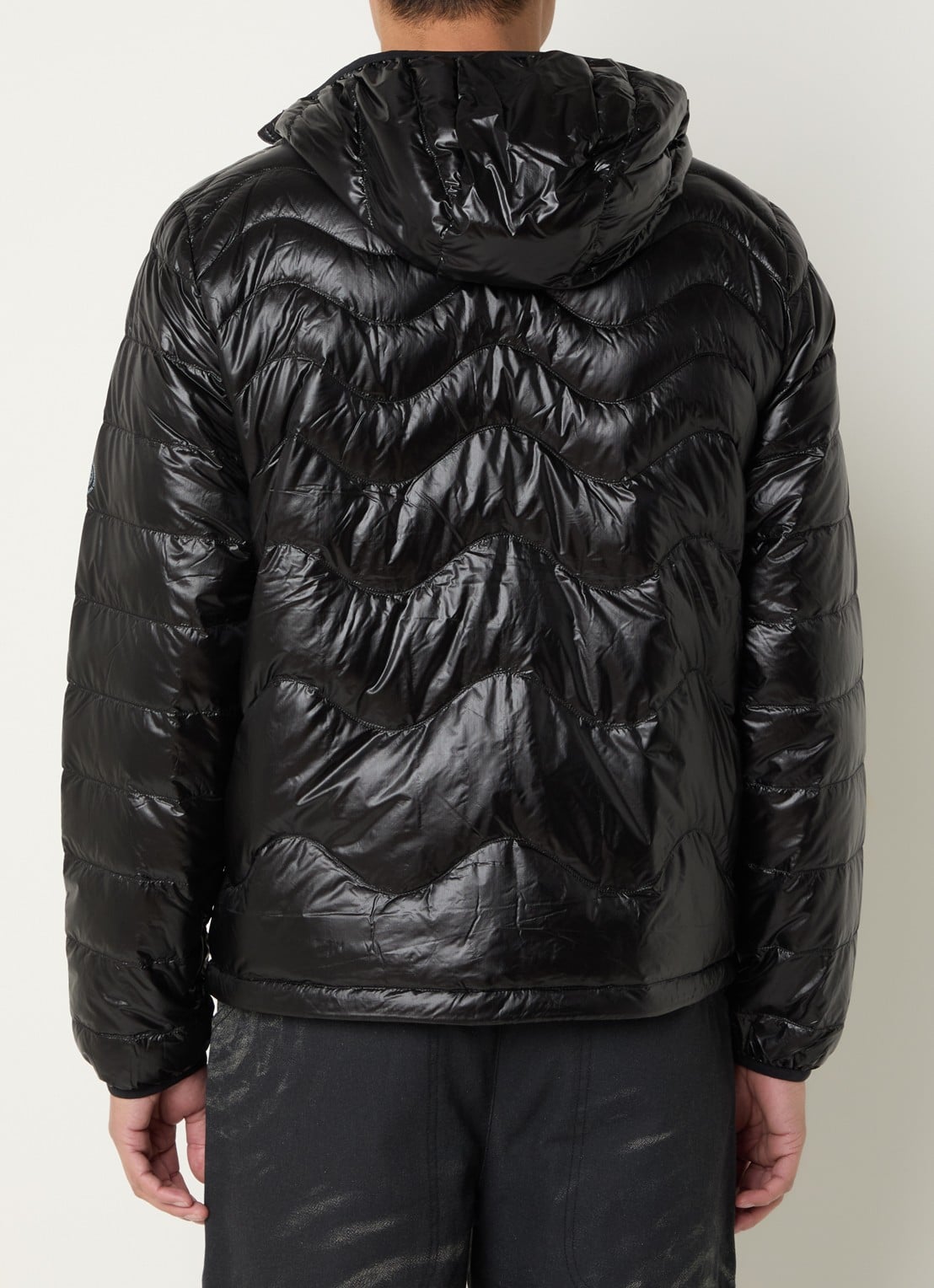 Purple Mountain Waves puffer jack met donsvulling en steekzakken - achterkant 3 zwart