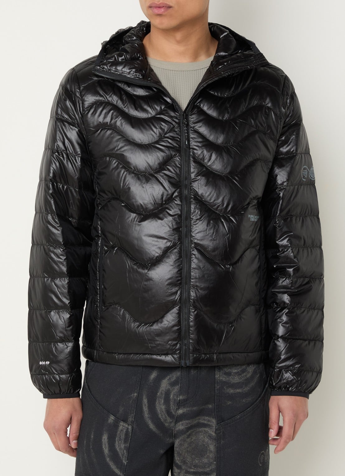 Purple Mountain Waves puffer jack met donsvulling en steekzakken - detail 4 zwart