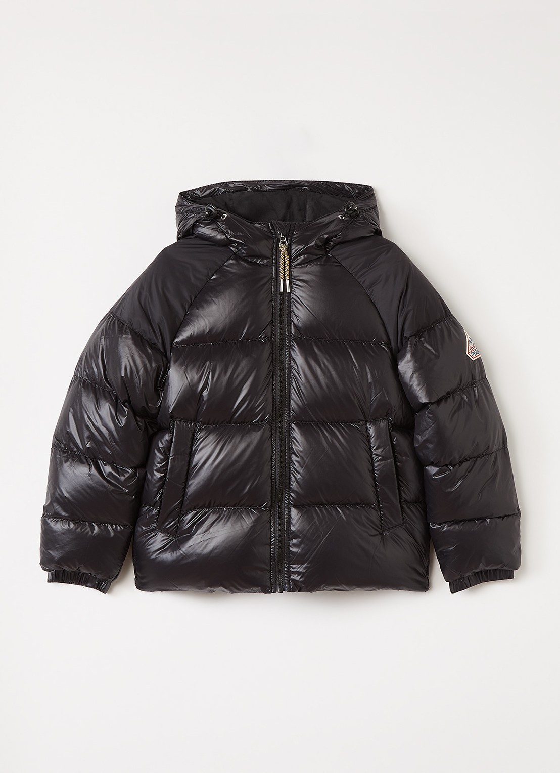 PYRENEX Sten puffer jack met donsvulling en logo - voorkant zwart