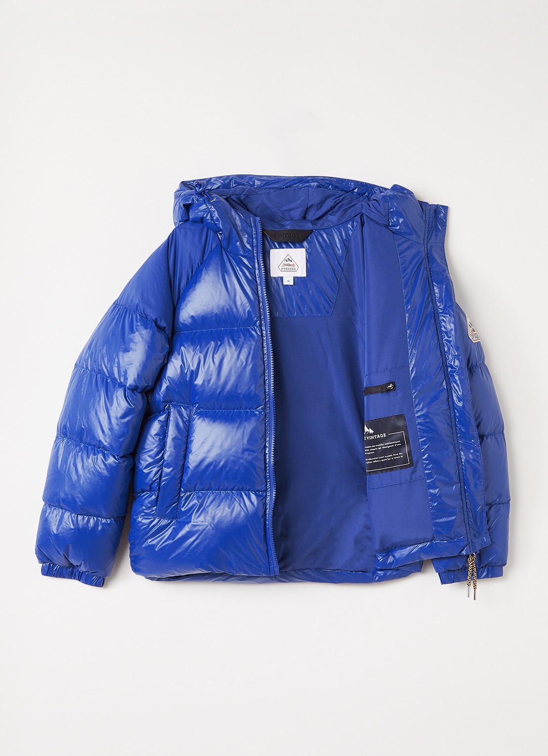 PYRENEX Sten puffer jack met donsvulling en logo - voorkant 3 kobaltblauw