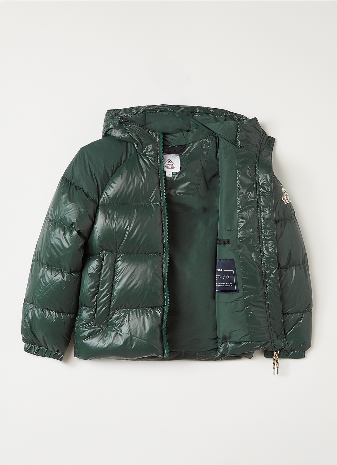 PYRENEX Sten puffer jack met donsvulling en logo - voorkant 3 bronsgroen