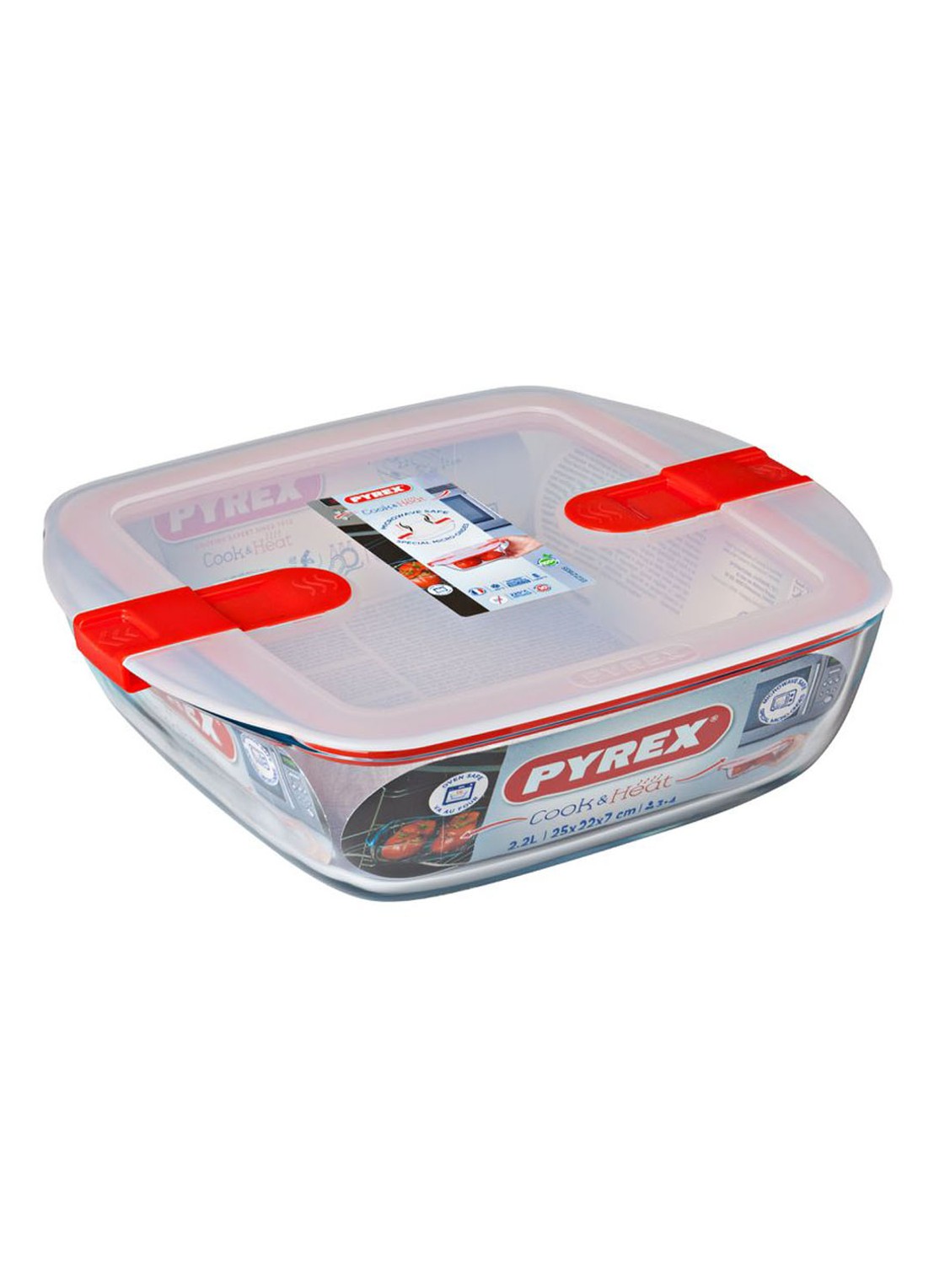 Pyrex Ovenschaal met deksel 27 cm - detail transparant