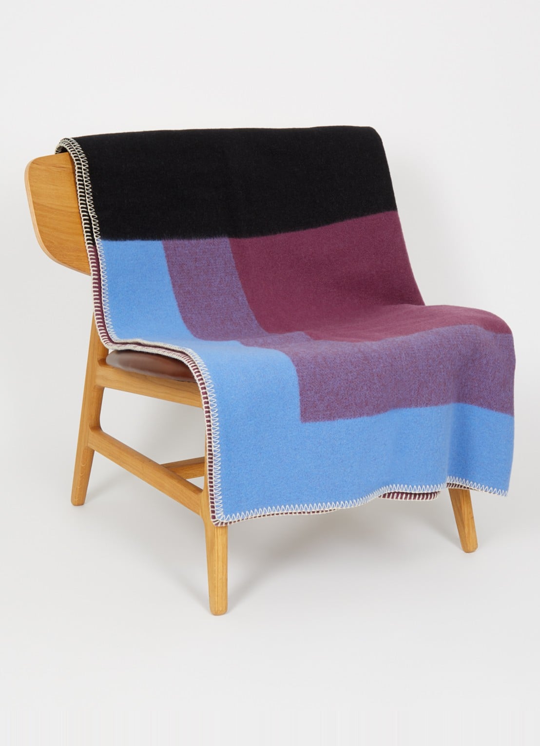 Røros Tweed Bento plaid van wol 135 x 200 cm - voorkant 2 lichtgeel