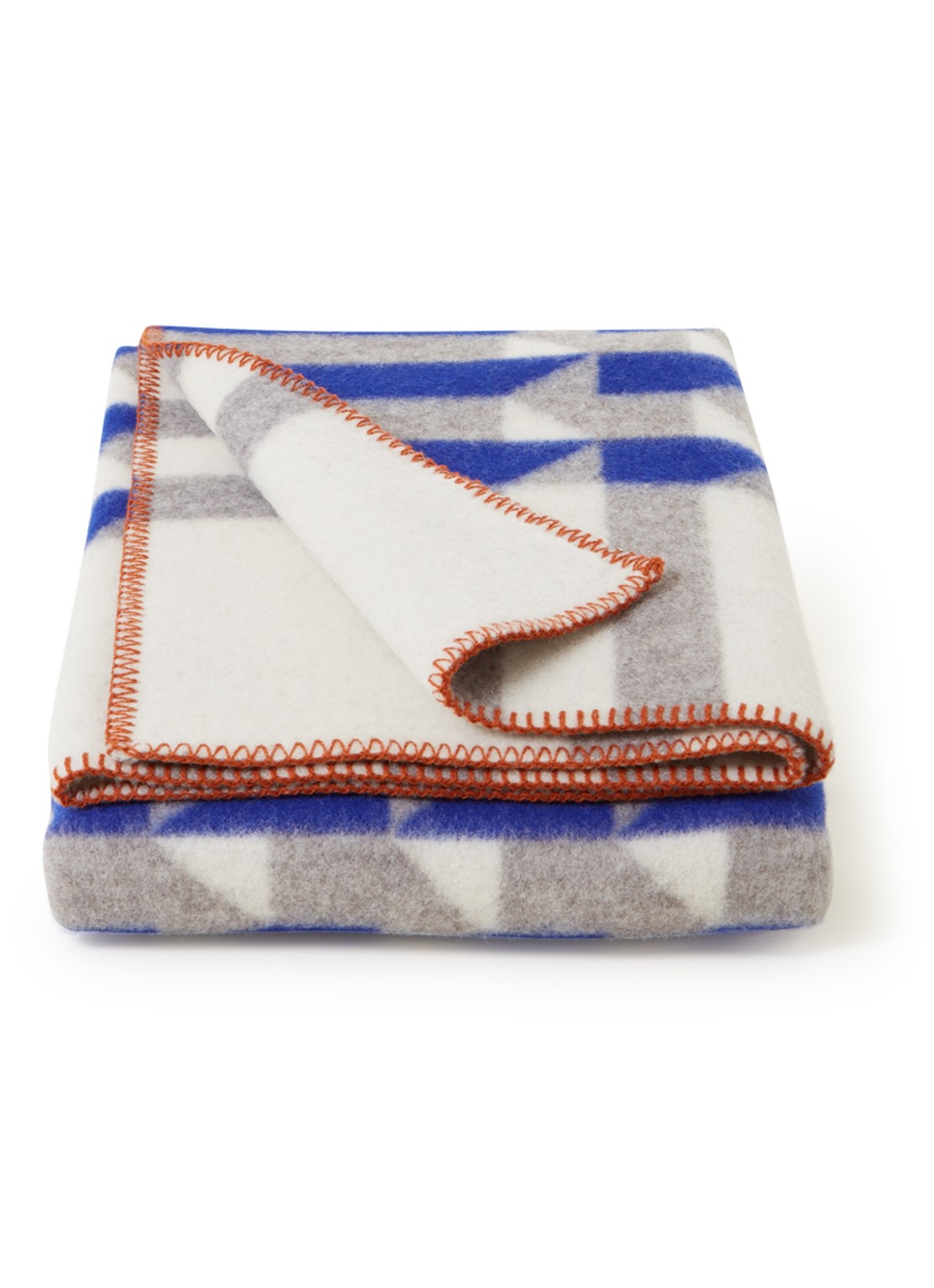 Røros Tweed Kvam plaid van lamswol 135 x 200 cm - voorkant blauw