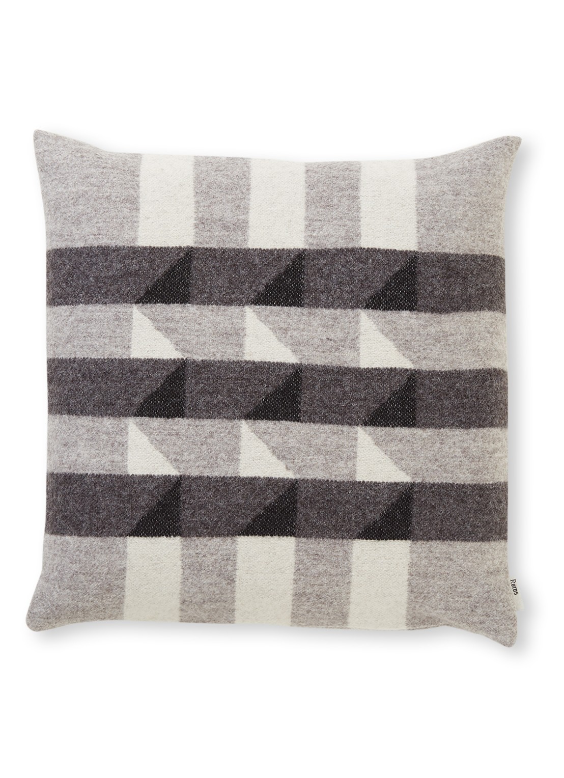 Røros Tweed Kvam sierkussen 50 x 50 cm - voorkant 3 antraciet