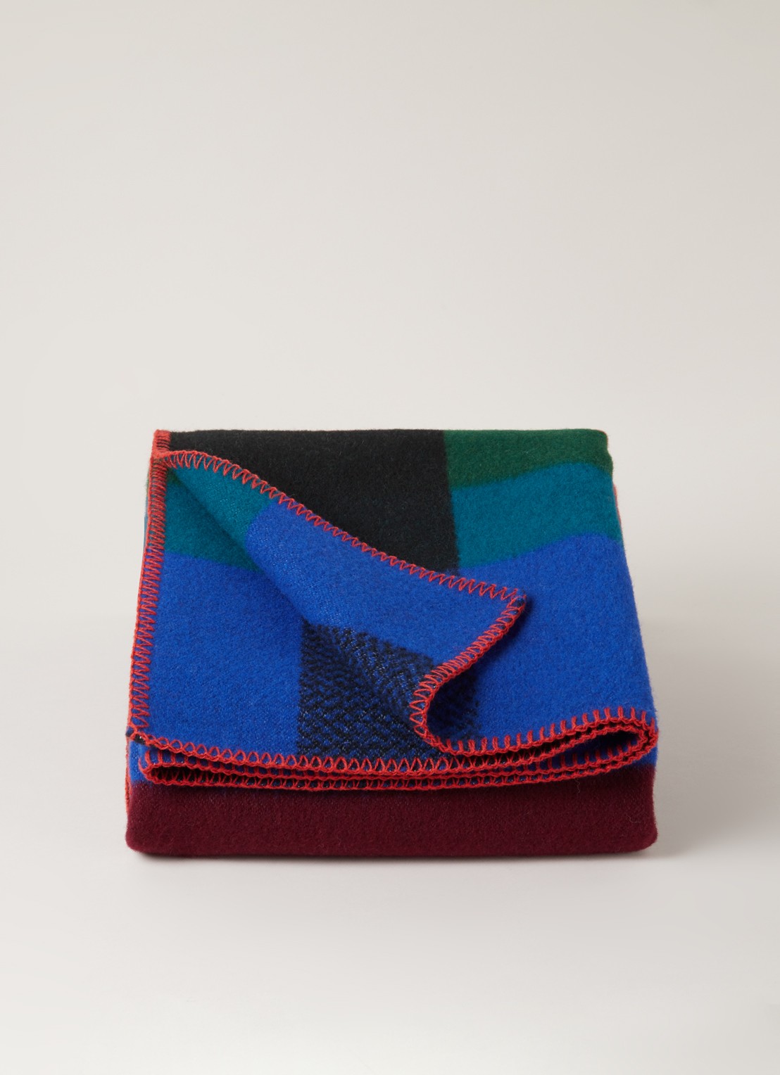 Røros Tweed Mikkel plaid van wol 135 x 200 cm - voorkant 5 royalblauw