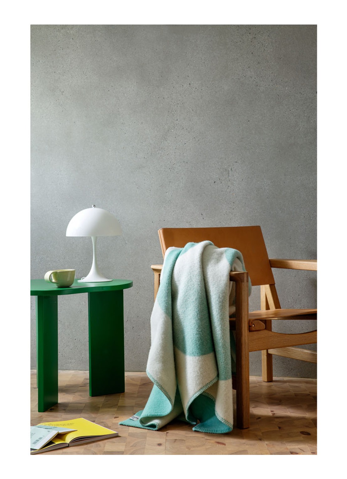 Røros Tweed Moon plaid van lamswol 135 x 200 cm - voorkant 2 mint