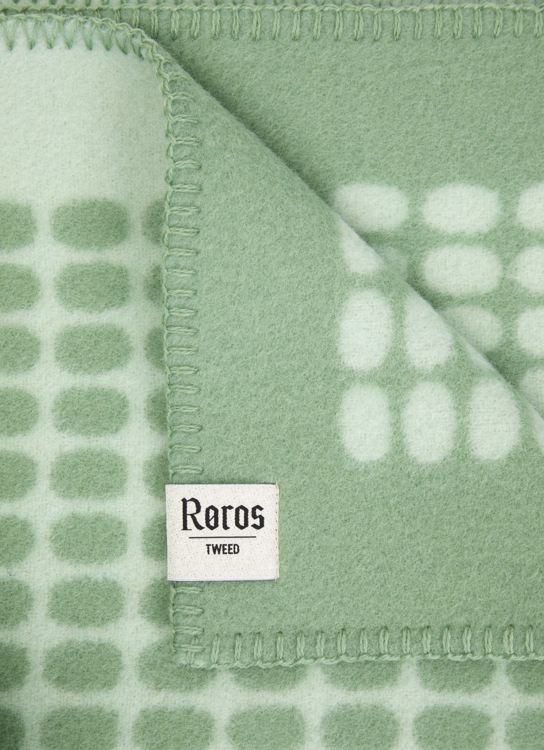Røros Tweed Palette plaid van scheerwol 135 x 200 cm - detail mint