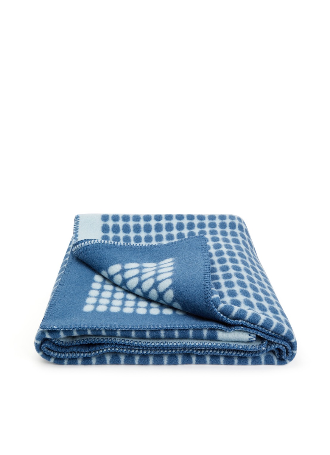 Røros Tweed Palette plaid van scheerwol 135 x 200 cm - voorkant blauw
