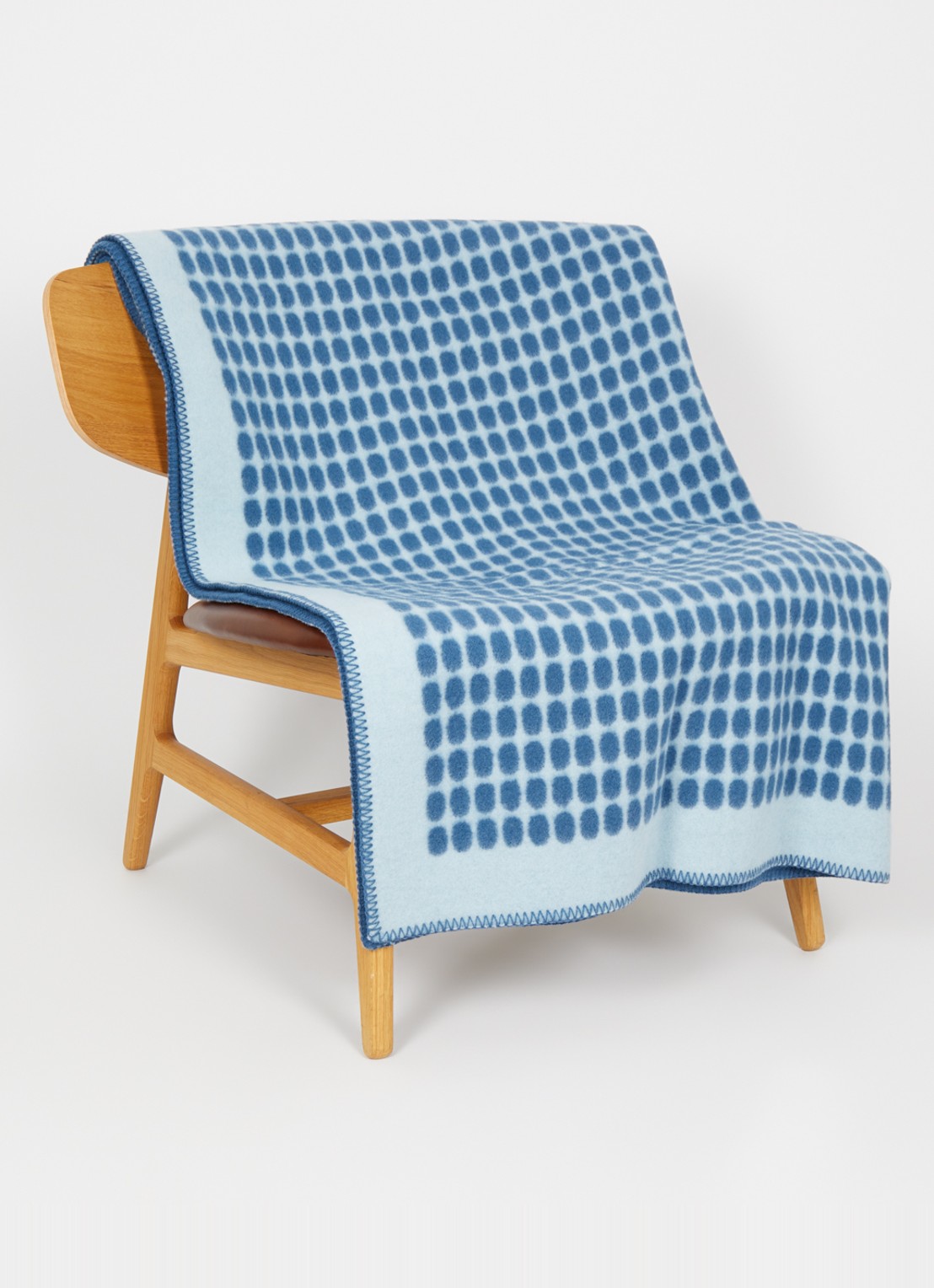 Røros Tweed Palette plaid van scheerwol 135 x 200 cm - voorkant 2 blauw