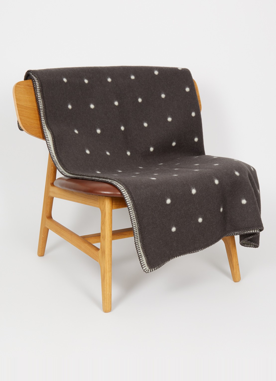 Røros Tweed Pastille plaid van scheerwol 135 x 200 cm - voorkant 3 zwart