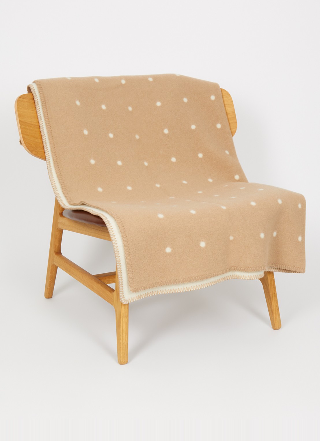 Røros Tweed Pastille plaid van scheerwol 135 x 200 cm - voorkant 3 beige