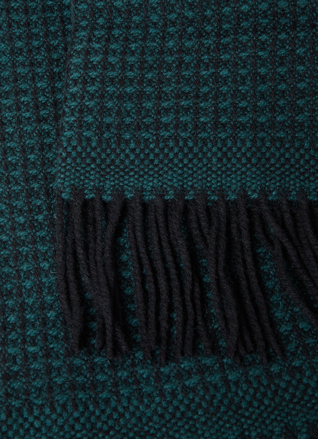 Røros Tweed Vega plaid van wol 150 x 210 cm - detail 3 bronsgroen