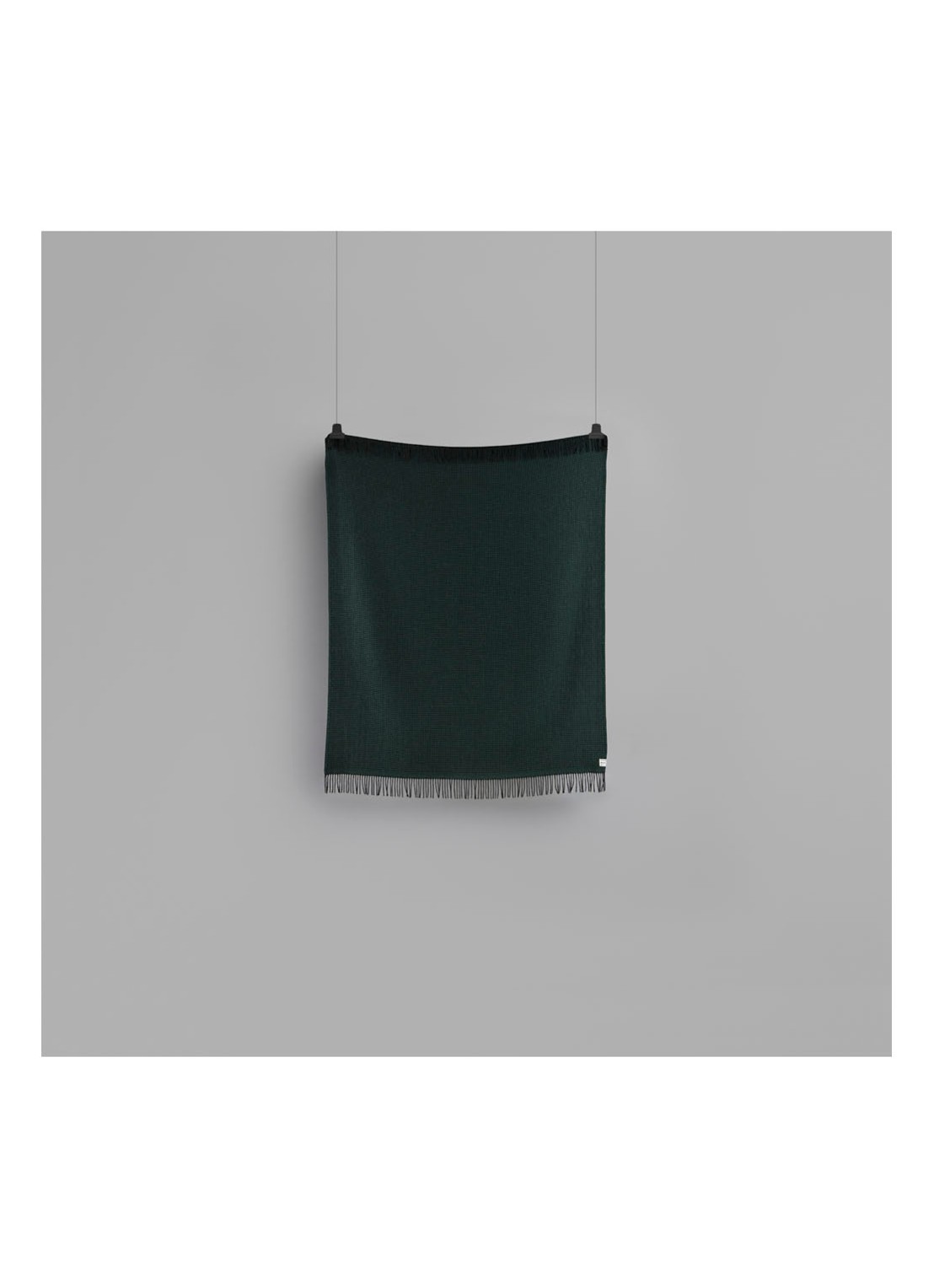 Røros Tweed Vega plaid van wol 150 x 210 cm - detail 5 bronsgroen