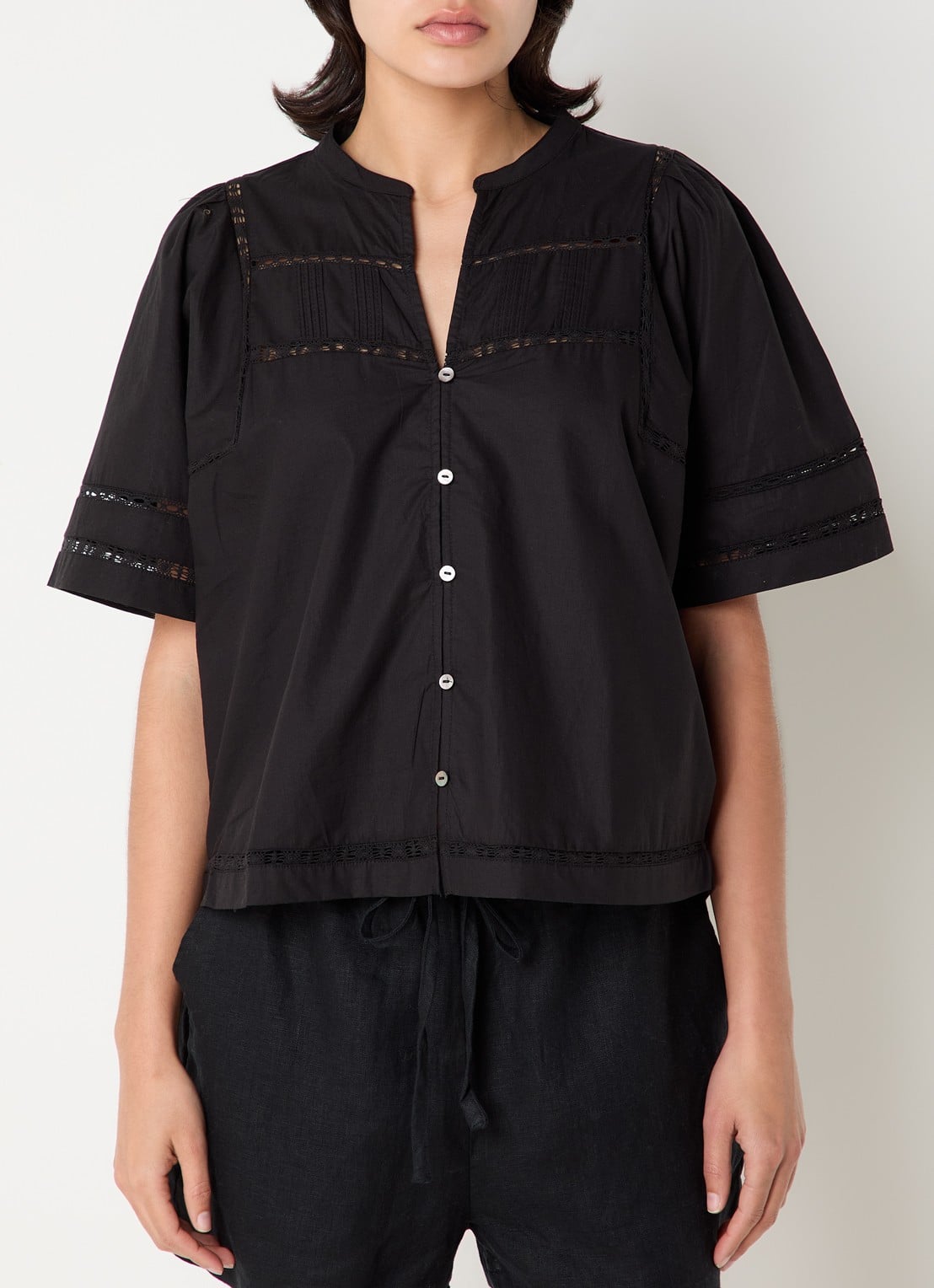 Rails Alanis blouse met broderie - detail 4 zwart
